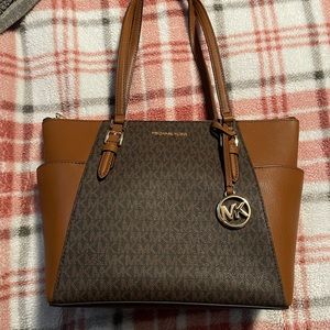 Micheal kors brown and tan tote bag